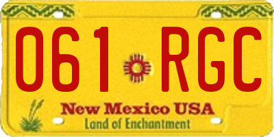 NM license plate 061RGC