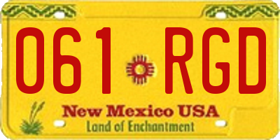 NM license plate 061RGD