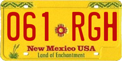 NM license plate 061RGH