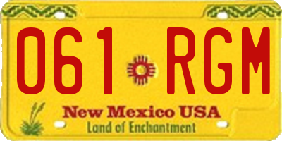 NM license plate 061RGM