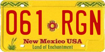 NM license plate 061RGN