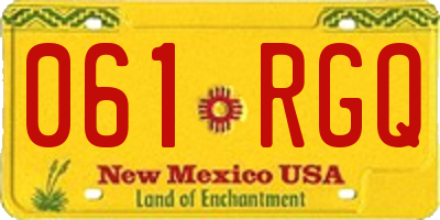 NM license plate 061RGQ