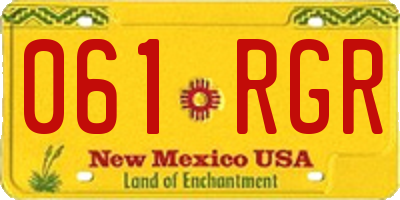 NM license plate 061RGR