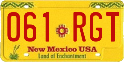 NM license plate 061RGT