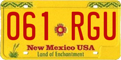 NM license plate 061RGU