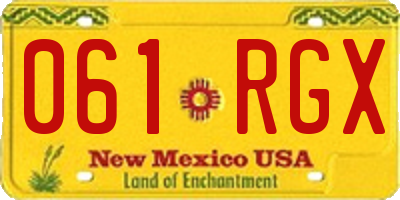 NM license plate 061RGX