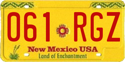 NM license plate 061RGZ