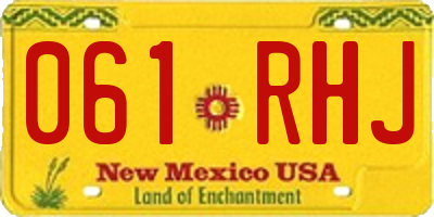 NM license plate 061RHJ