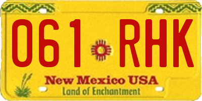 NM license plate 061RHK