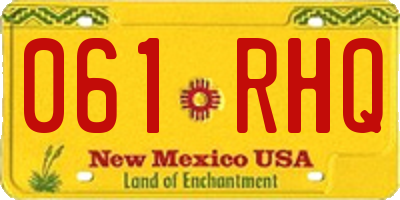NM license plate 061RHQ