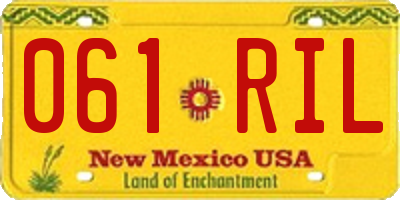 NM license plate 061RIL