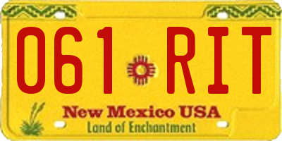 NM license plate 061RIT