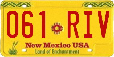 NM license plate 061RIV