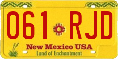 NM license plate 061RJD