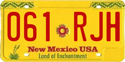 NM license plate 061RJH