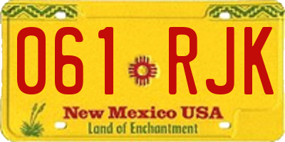 NM license plate 061RJK