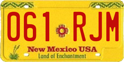 NM license plate 061RJM