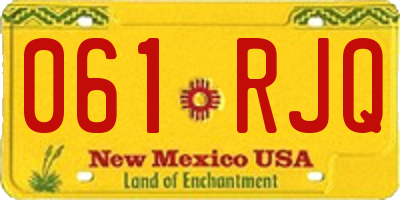 NM license plate 061RJQ