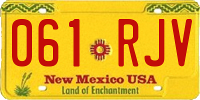 NM license plate 061RJV