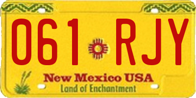 NM license plate 061RJY