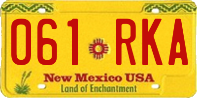 NM license plate 061RKA