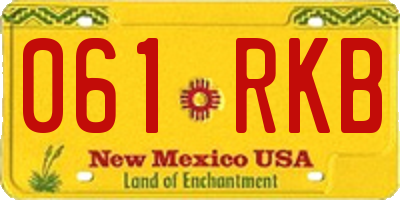 NM license plate 061RKB