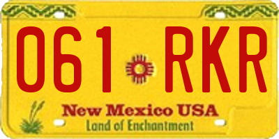NM license plate 061RKR