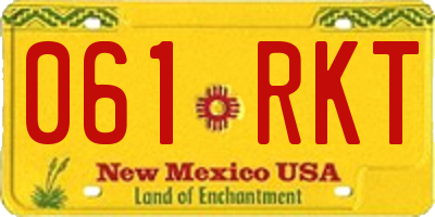 NM license plate 061RKT