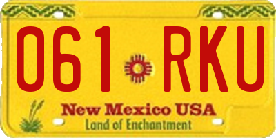 NM license plate 061RKU