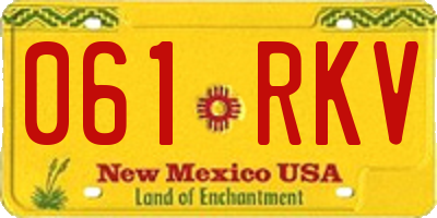 NM license plate 061RKV