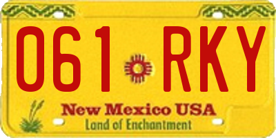 NM license plate 061RKY