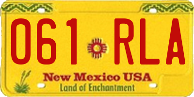 NM license plate 061RLA