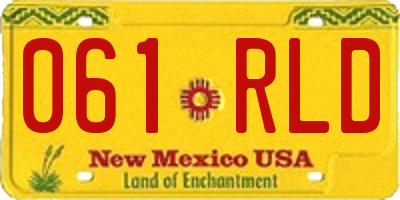NM license plate 061RLD