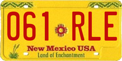 NM license plate 061RLE