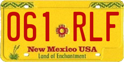 NM license plate 061RLF