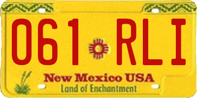 NM license plate 061RLI