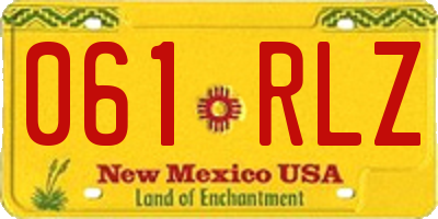 NM license plate 061RLZ