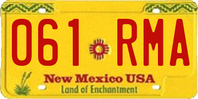 NM license plate 061RMA
