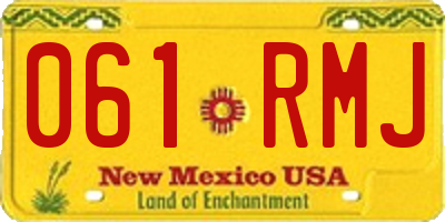 NM license plate 061RMJ