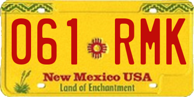 NM license plate 061RMK