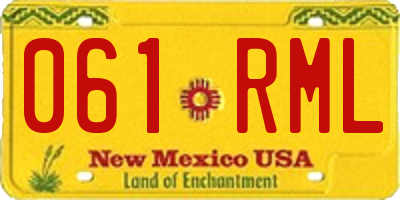 NM license plate 061RML