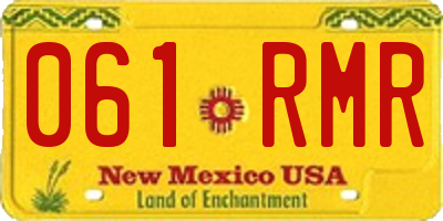 NM license plate 061RMR