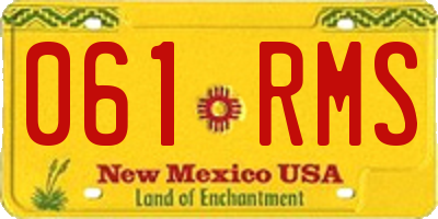 NM license plate 061RMS