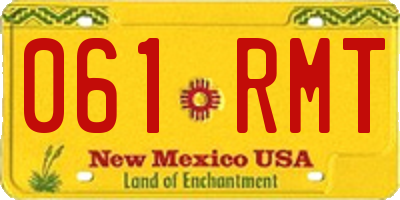 NM license plate 061RMT