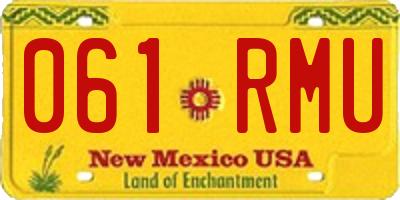 NM license plate 061RMU