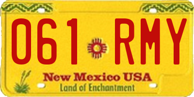 NM license plate 061RMY