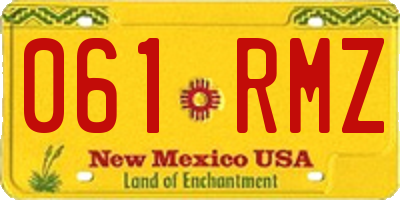 NM license plate 061RMZ