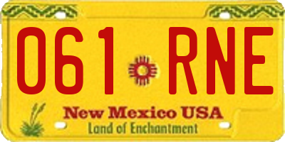 NM license plate 061RNE