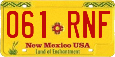 NM license plate 061RNF