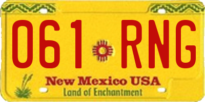 NM license plate 061RNG